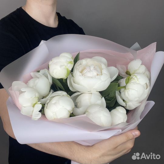 Букет цветы пионы