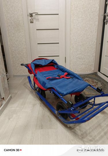 Детские санки коляска с колесами