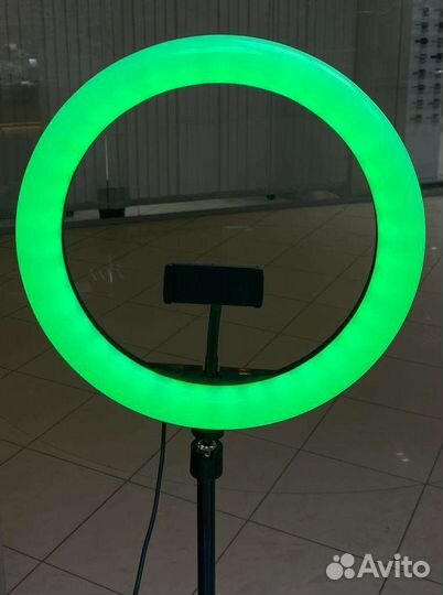 Цветная кольцевая лампа 33 см