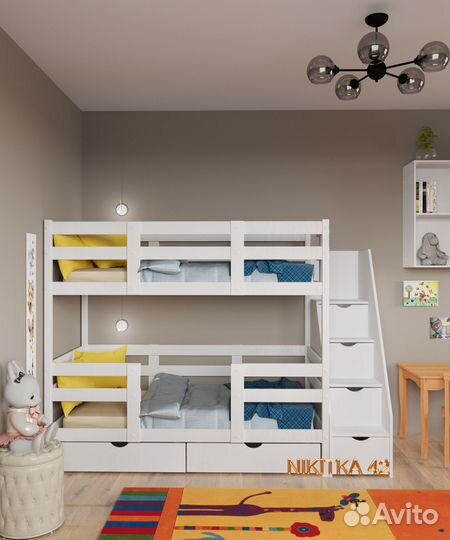 Детская двухъярусная кровать 