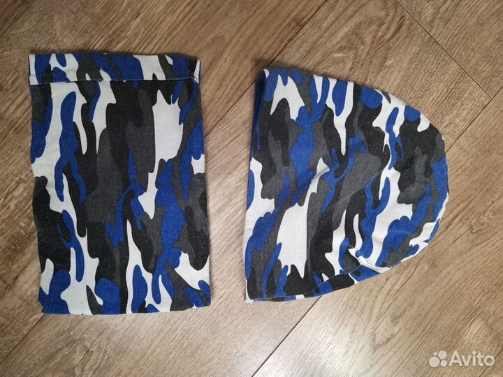 Шапка со снудом двусторонняя на мальчика от 3х лет