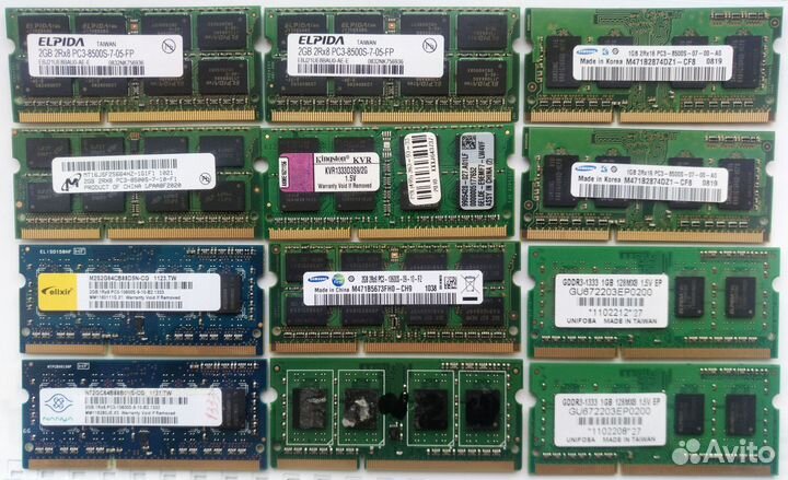 Оперативная память ddr3 ddr2 для ноутбука / разные