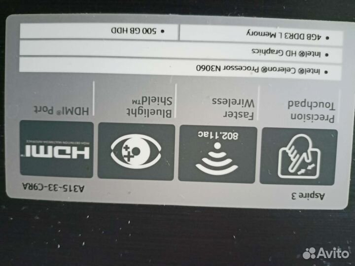 Ноутбук acer aspire 3 A315-33-C9RA