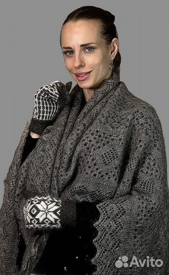 Серая паутинка - платок