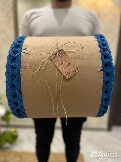 Плед крупной вязки