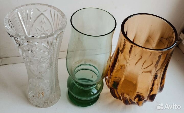 Вазы из цветного стекла чехия