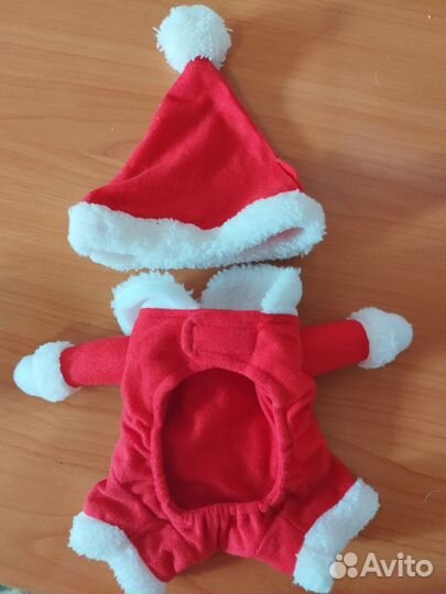 Костюм Санты для маленькой собачки