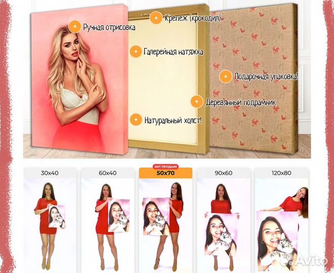 Портрет на холсте 30х40