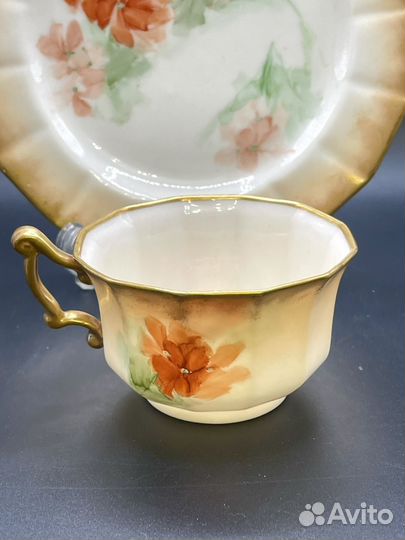 Редкое антикварное чайное трио Nautilus