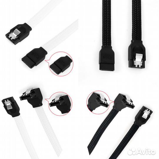 Кабель SATA 3.0 30/50/100см в оплетке цветной