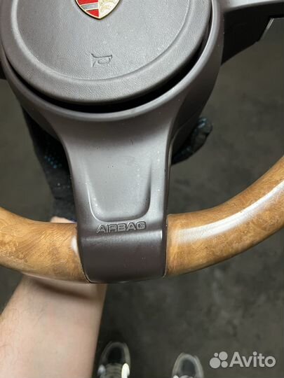 Руль коричневый + дерево Porsche Cayenne Panamera