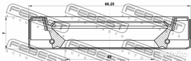 Сальник коробки скоростей 49x66.25x7x7.3