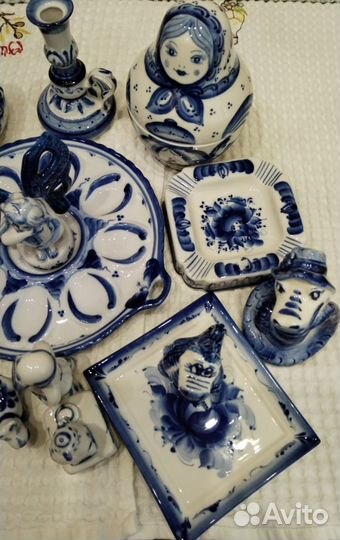 Пасхальный набор посуды новые гжель