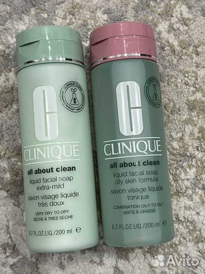 Clinique крем мыло и жидкое мыло для лица