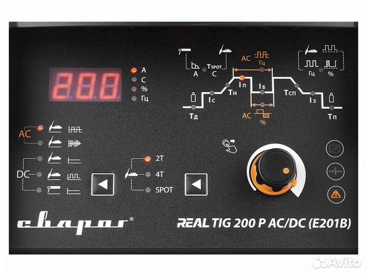 Сварочный инвертор TIG real TIG 200 P AC/DC E201B