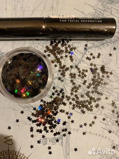 Стразы(глитеры) сухие для лица