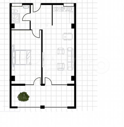 1-к. квартира, 69,7 м² (Грузия)