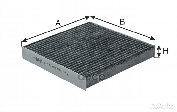 Фильтр салона honda jazz 08- угольный AG 695 CFC