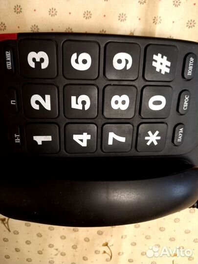 Телефон техет проводной чёрный