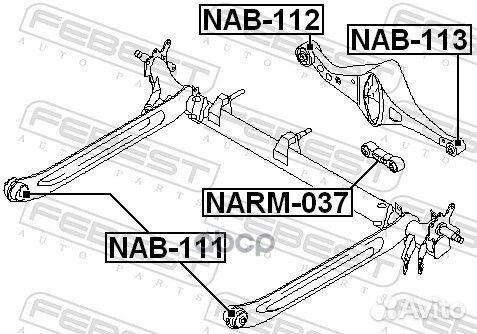 Сайлентблок балки моста зад лев NAB113 Febest