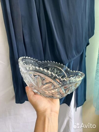 Ваза салатник хрустальная СССР
