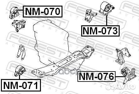 Подушка двигателя левая NM-076 Febest