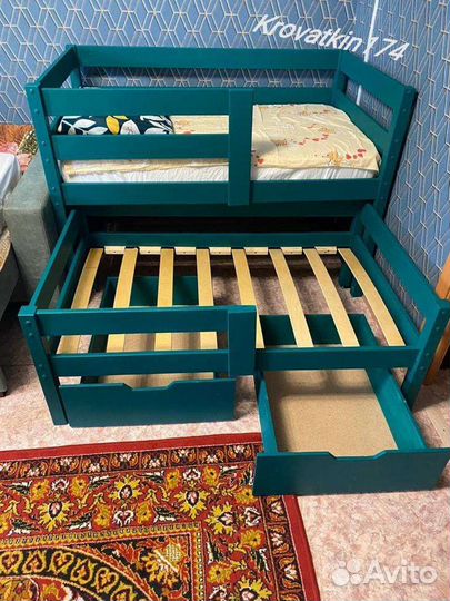 Выдвижная двухярусная кровать
