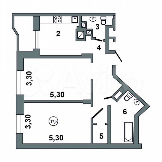 2-к. квартира, 75 м², 7/20 эт.