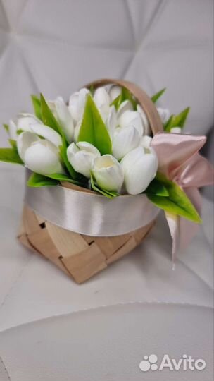 Букет подснежников к 8 марта из мыла