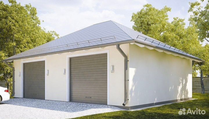 Капитальный гараж из газоблока с электрикой