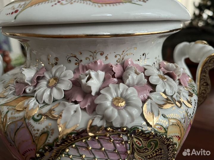 Самовар электрический, фарфор ручной работы