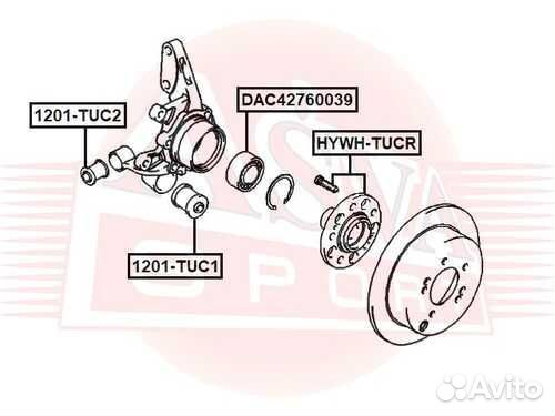 Asva hywhtucr Ступица hyundai/KIA IX35 10- задн