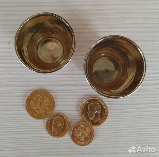 Стопки князя Гагарина 1874 г, серебро 84