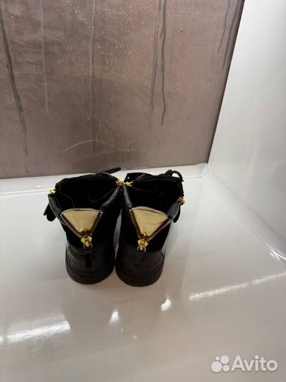 Кеды Giuseppe Zanotti Black-Gold Leather Оригинал