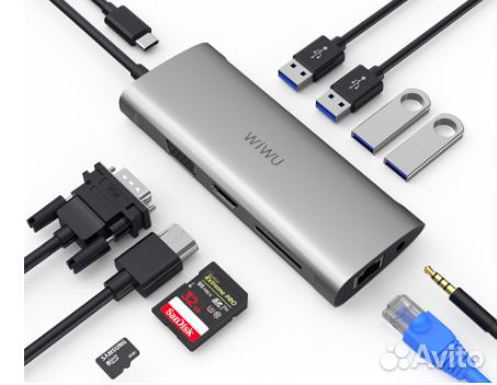 USB Хаб type-c на MacBook 11в1 wiwu