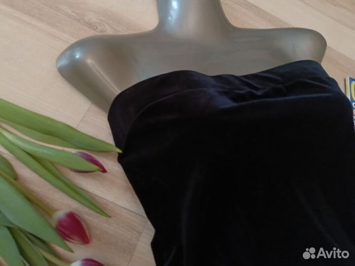 Винтажное y2k бархатное платье бандо