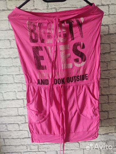 Туника пляжная розовая