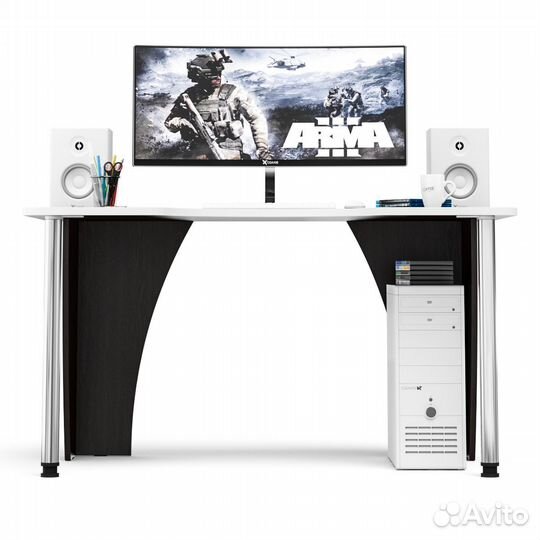 Игровой компьютерный стол Мебельный Двор ск2-1360-900 венге/кромка белая, 136х90х75 см