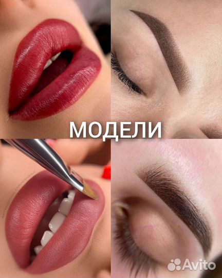 Модель на перманентный макияж бровей и губ