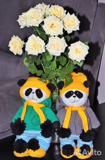 Панда\вязанная игрушка ручной работы