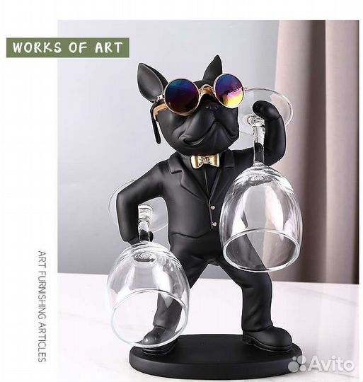 Держатель для бокалов французский бульдог