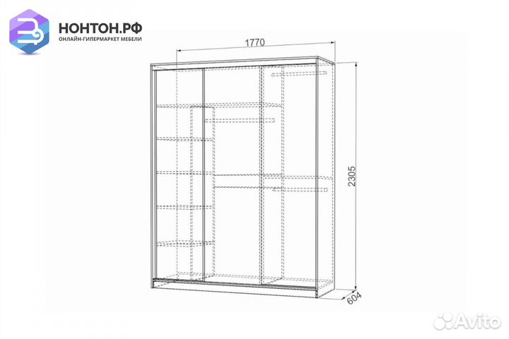 Шкаф-купе Бассо 7-600 яблоня дуб сонома