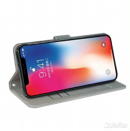 Кожаный чехол-книжка с рисунком для Xiaomi Redmi N