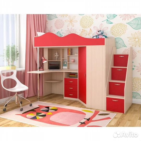 Кровать чердак Пионер 1 - 190х80 спальное место