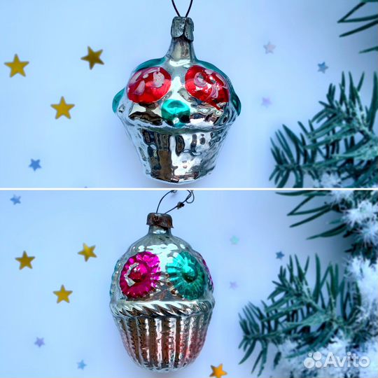 Ёлочные украшения СССР корзинки одним лотом