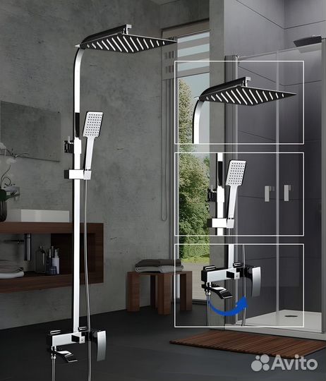 Душевая стойка со смесителем Gappo G2407, хром