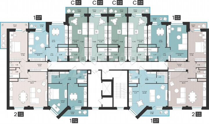 1-к. квартира, 47,7 м², 9/9 эт.