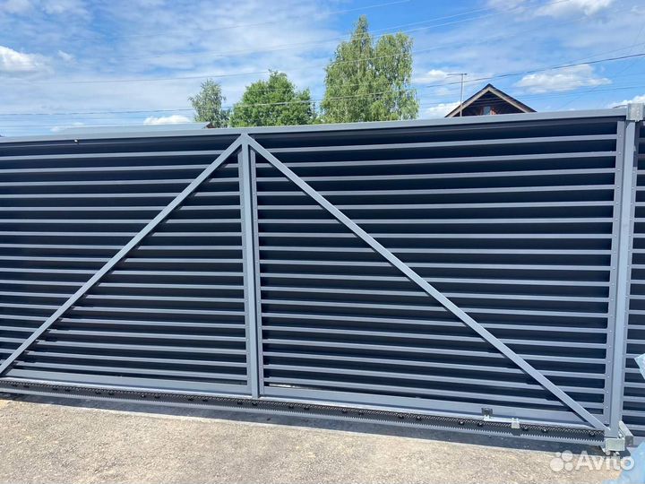 Откатные ворота алютех под ключ с доставкой