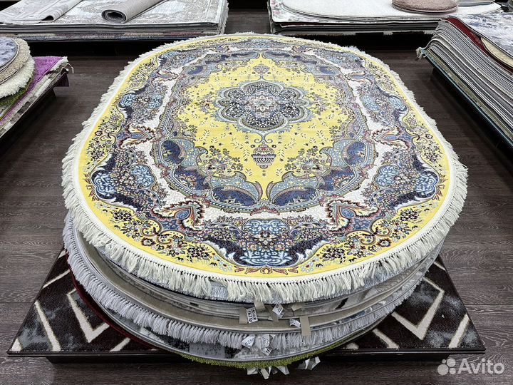 Ковер овальный 2х2.85 желтый