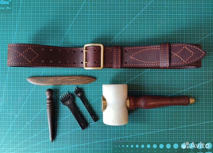 Ремень с офицерской прошивкой брючный 50 мм